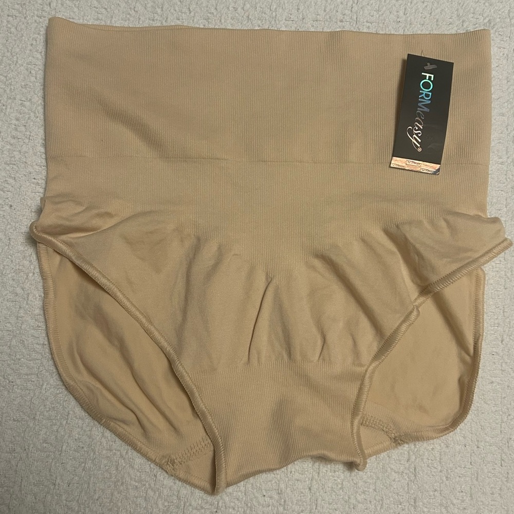 NWT- High-Waisted Shapewear Briefs in nude